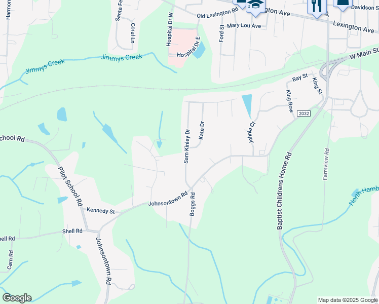 map of restaurants, bars, coffee shops, grocery stores, and more near 311 Kate Drive in Thomasville