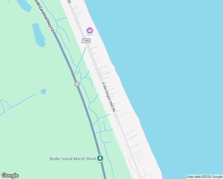 map of restaurants, bars, coffee shops, grocery stores, and more near 9421 South Old Oregon Inlet Road in Nags Head
