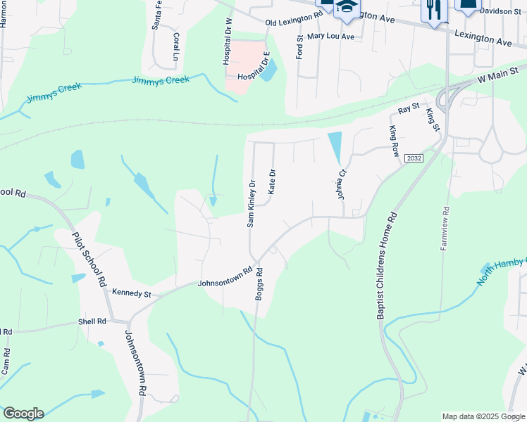 map of restaurants, bars, coffee shops, grocery stores, and more near 311 Kate Dr in Thomasville