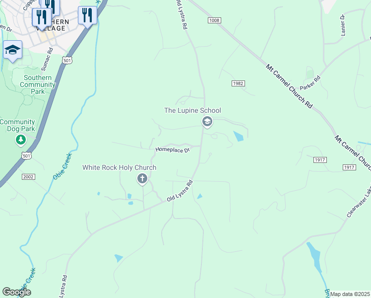 map of restaurants, bars, coffee shops, grocery stores, and more near 710 Homeplace Drive in Chapel Hill