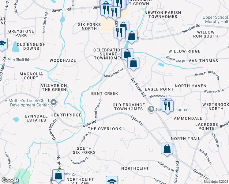map of restaurants, bars, coffee shops, grocery stores, and more near 6718 Chauncey Drive in Raleigh
