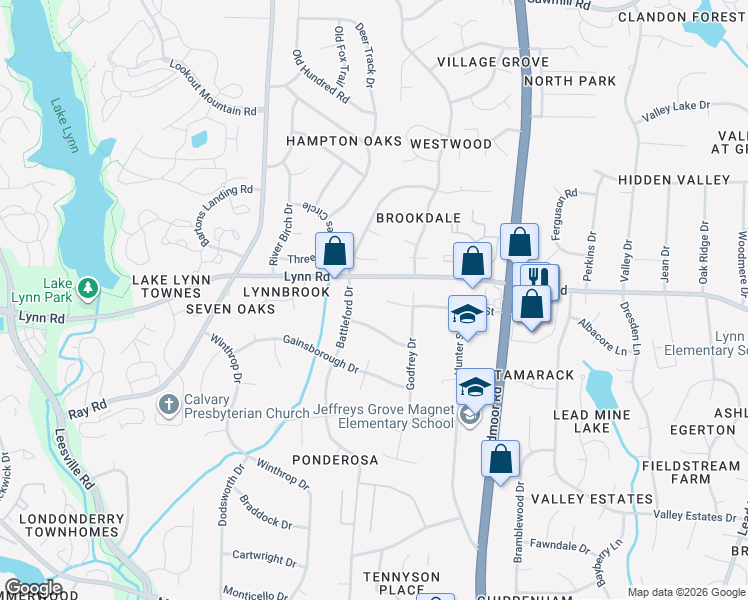 map of restaurants, bars, coffee shops, grocery stores, and more near 2517 Hinton Street in Raleigh