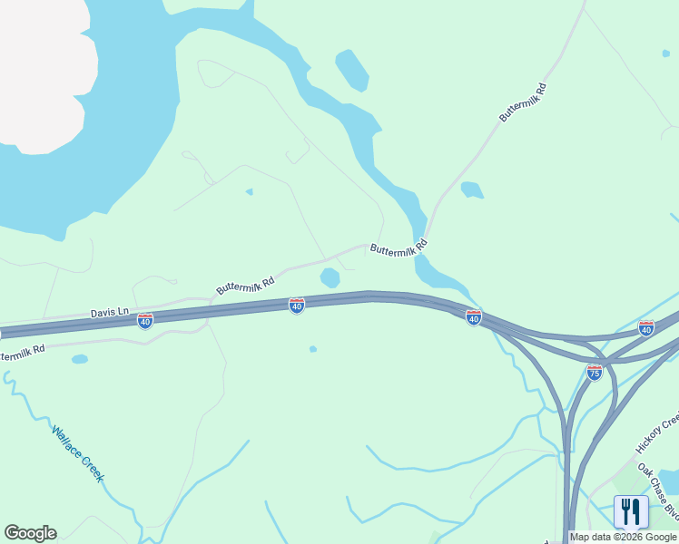 map of restaurants, bars, coffee shops, grocery stores, and more near 14850 Buttermilk Road in Lenoir City