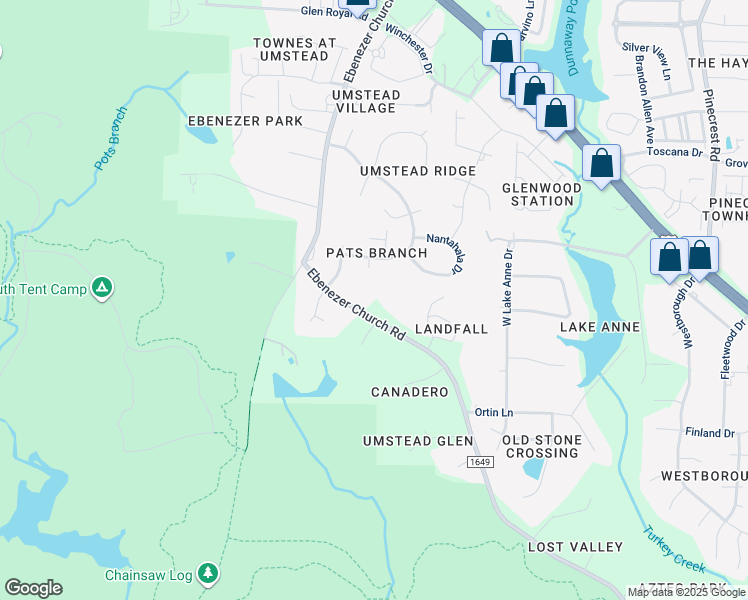map of restaurants, bars, coffee shops, grocery stores, and more near 7508 Ebenezer Church Road in Raleigh