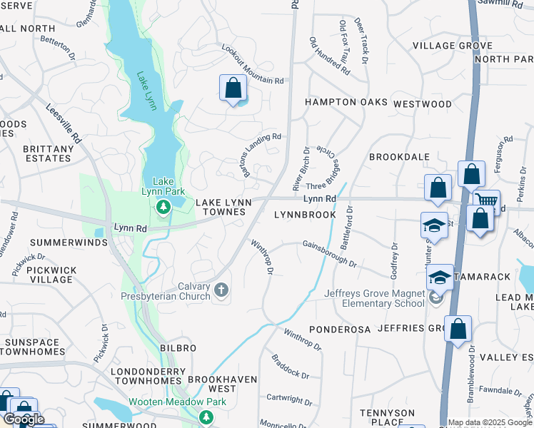 map of restaurants, bars, coffee shops, grocery stores, and more near 6828 Ray Road in Raleigh