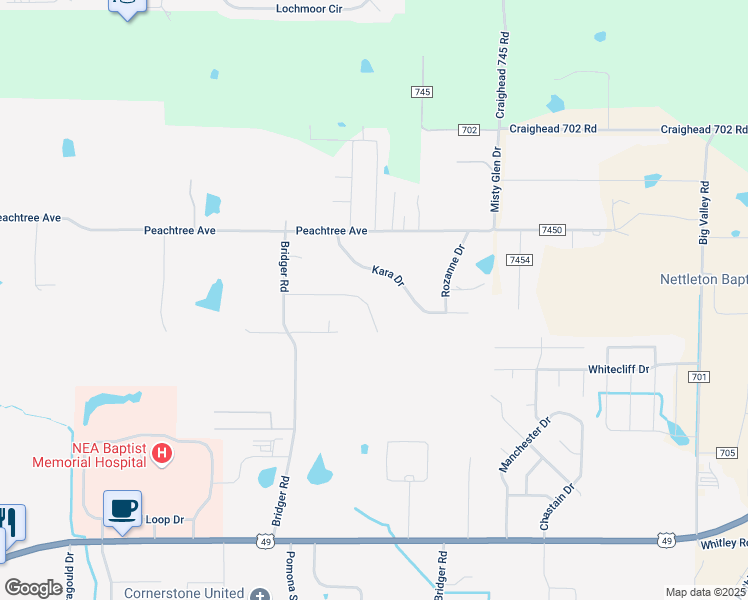 map of restaurants, bars, coffee shops, grocery stores, and more near 5014 Lynette Drive in Jonesboro
