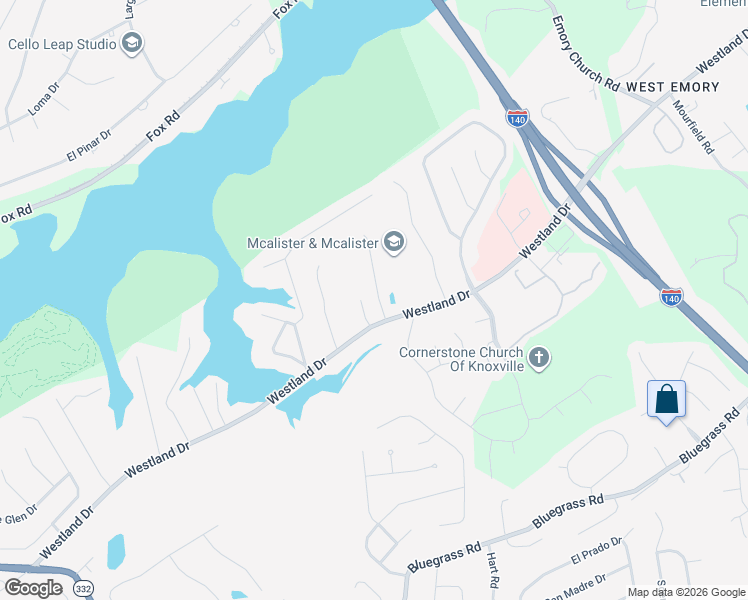 map of restaurants, bars, coffee shops, grocery stores, and more near 1019 Andover View Lane in Knoxville