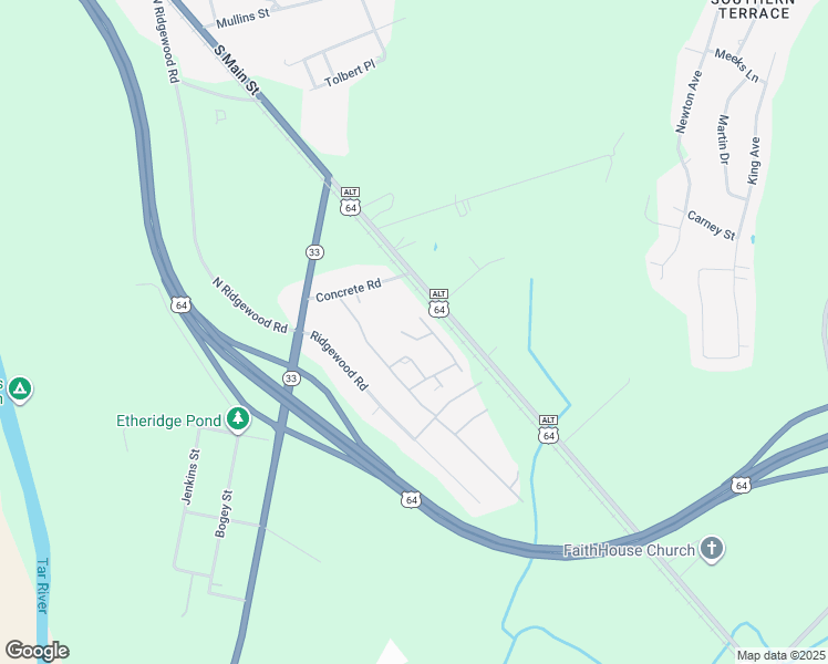 map of restaurants, bars, coffee shops, grocery stores, and more near 62 Ernest Lane in Tarboro