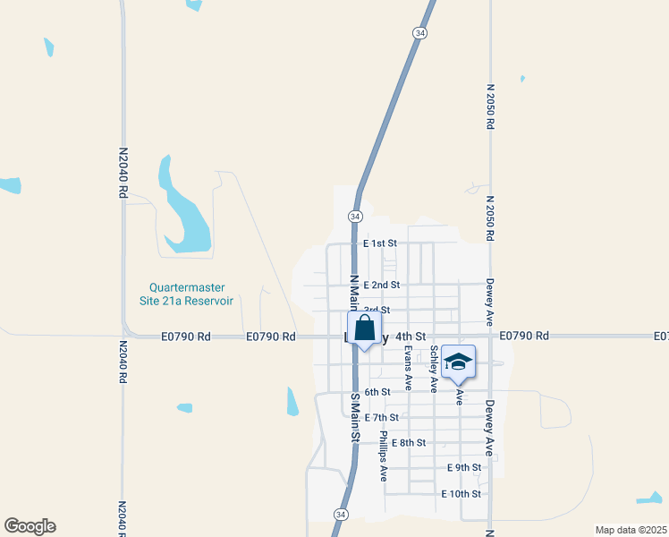 map of restaurants, bars, coffee shops, grocery stores, and more near 117 Hobson Avenue in Leedey