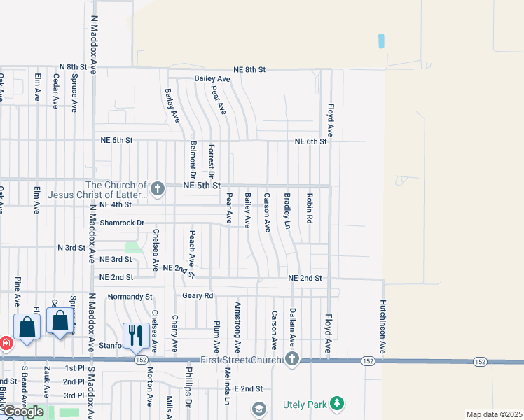 map of restaurants, bars, coffee shops, grocery stores, and more near 306 Bailey Avenue in Dumas