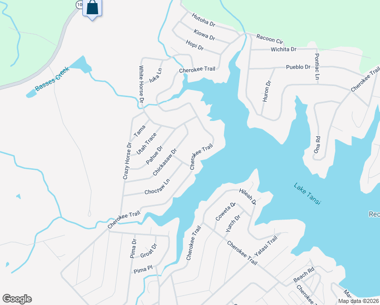 map of restaurants, bars, coffee shops, grocery stores, and more near 8736 Cherokee Trail in Crossville