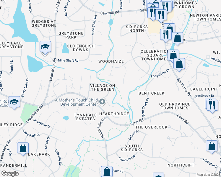map of restaurants, bars, coffee shops, grocery stores, and more near 7246 Shellburne Drive in Raleigh