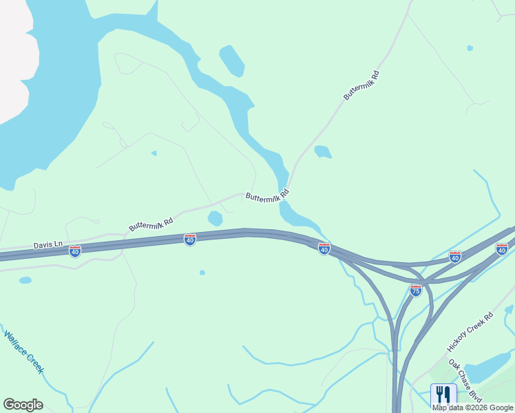 map of restaurants, bars, coffee shops, grocery stores, and more near 15950 Buttermilk Rd in Lenoir City
