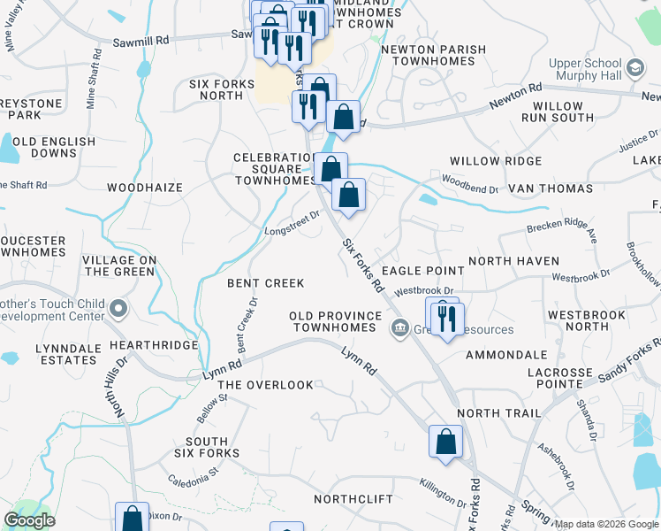 map of restaurants, bars, coffee shops, grocery stores, and more near 717 Royal Anne Lane in Raleigh