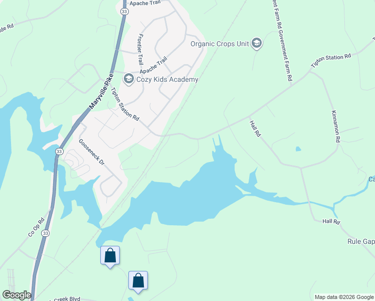 map of restaurants, bars, coffee shops, grocery stores, and more near 7635 Torch Lane in Knoxville
