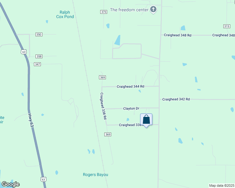 map of restaurants, bars, coffee shops, grocery stores, and more near 275 County Road 344 in Jonesboro