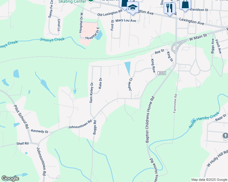 map of restaurants, bars, coffee shops, grocery stores, and more near 1048 Johnsontown Road in Thomasville