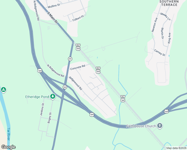 map of restaurants, bars, coffee shops, grocery stores, and more near 125 North Lucky Lane in Tarboro