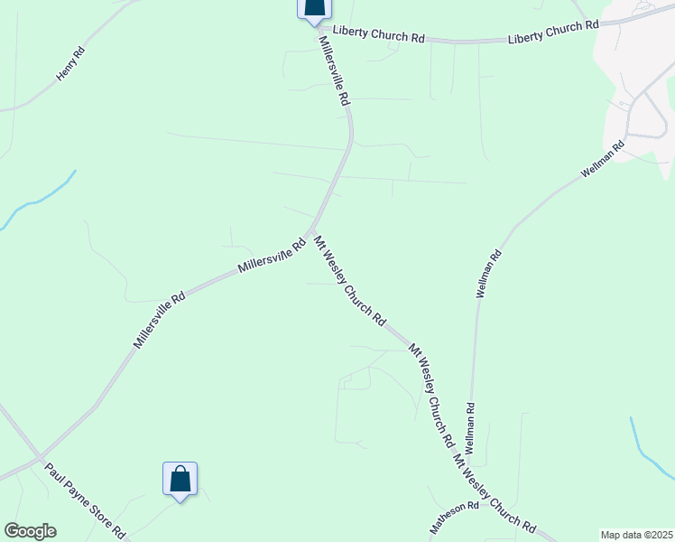 map of restaurants, bars, coffee shops, grocery stores, and more near Mount Wesley Church Road in Taylorsville