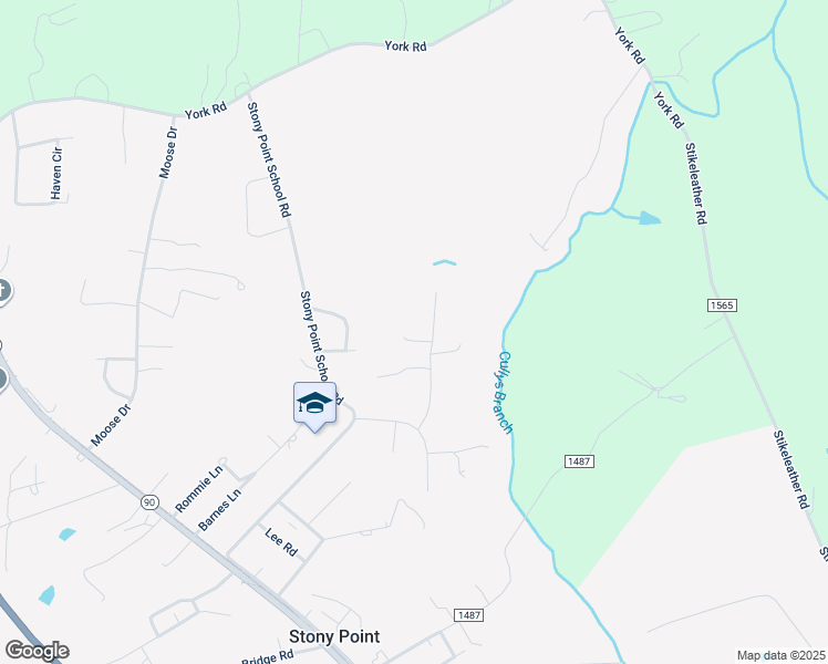 map of restaurants, bars, coffee shops, grocery stores, and more near Douglas Court in Stony Point