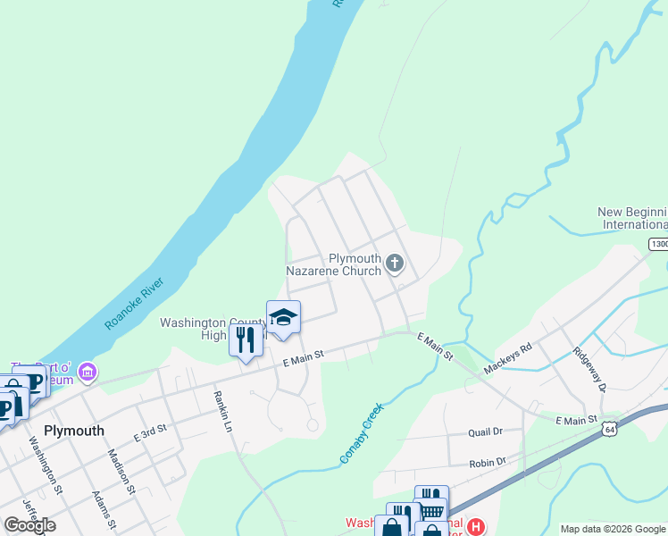map of restaurants, bars, coffee shops, grocery stores, and more near 208 Hampton Drive in Plymouth