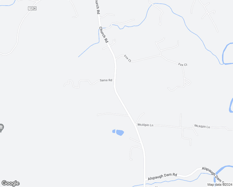 map of restaurants, bars, coffee shops, grocery stores, and more near Church Road in Alexander County