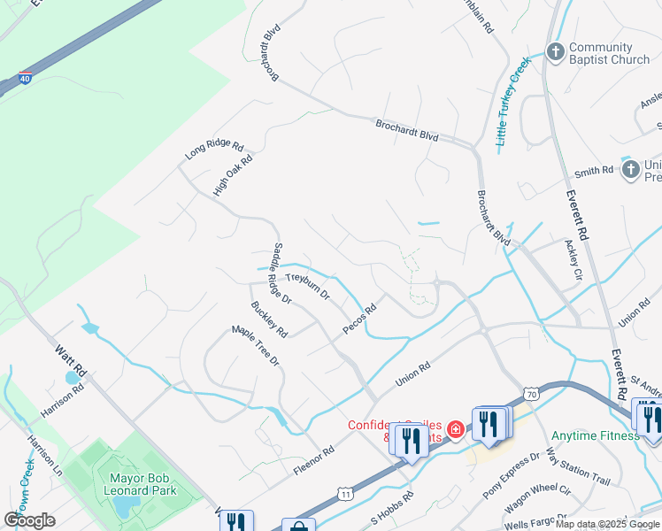 map of restaurants, bars, coffee shops, grocery stores, and more near 12801 Lodgepole Lane in Knoxville