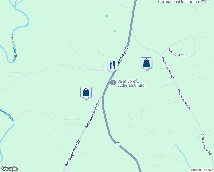 map of restaurants, bars, coffee shops, grocery stores, and more near 3600 North Carolina 16 in Township of Taylorsville