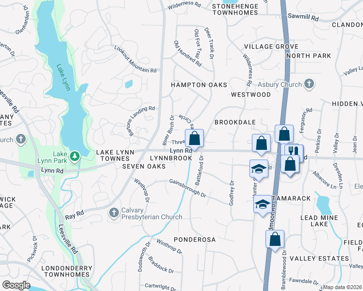 map of restaurants, bars, coffee shops, grocery stores, and more near 6916 Three Bridges Circle in Raleigh