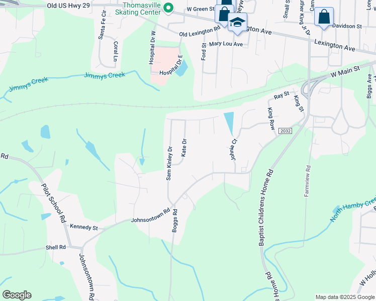 map of restaurants, bars, coffee shops, grocery stores, and more near 161 Stout Road in Thomasville