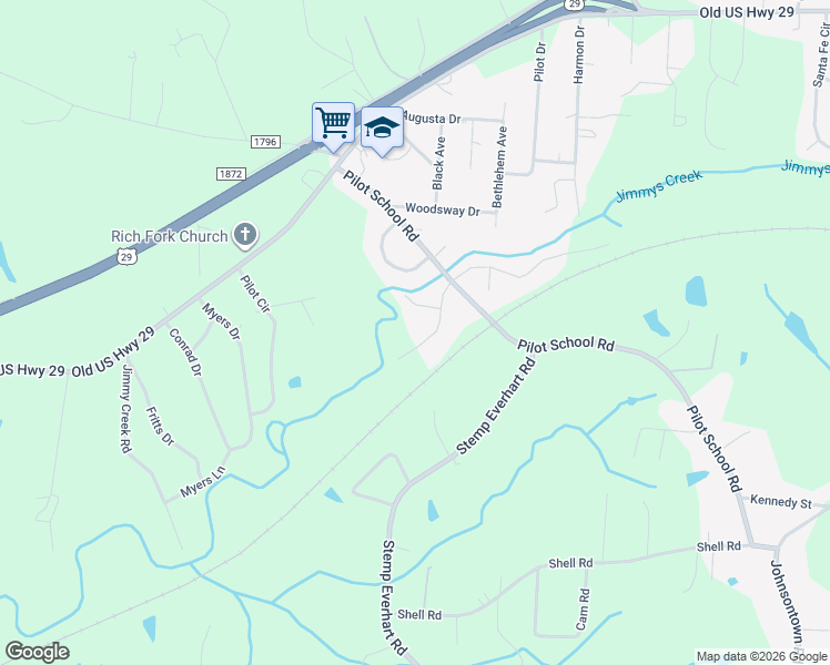 map of restaurants, bars, coffee shops, grocery stores, and more near 139 Pine Valley Circle in Thomasville