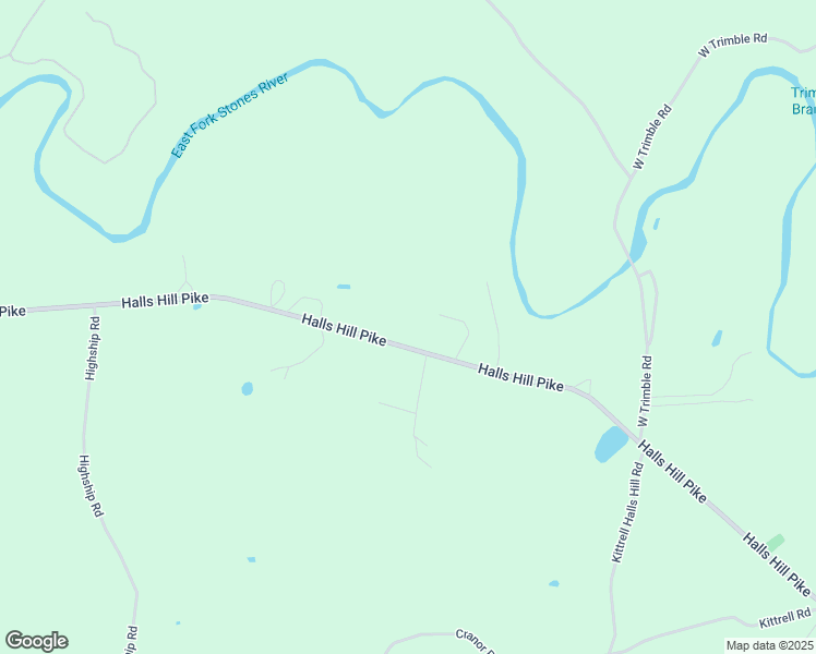 map of restaurants, bars, coffee shops, grocery stores, and more near 6519 Halls Hill Pike in Murfreesboro