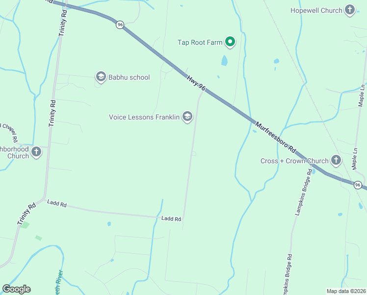 map of restaurants, bars, coffee shops, grocery stores, and more near 6233 Ladd Road in Franklin
