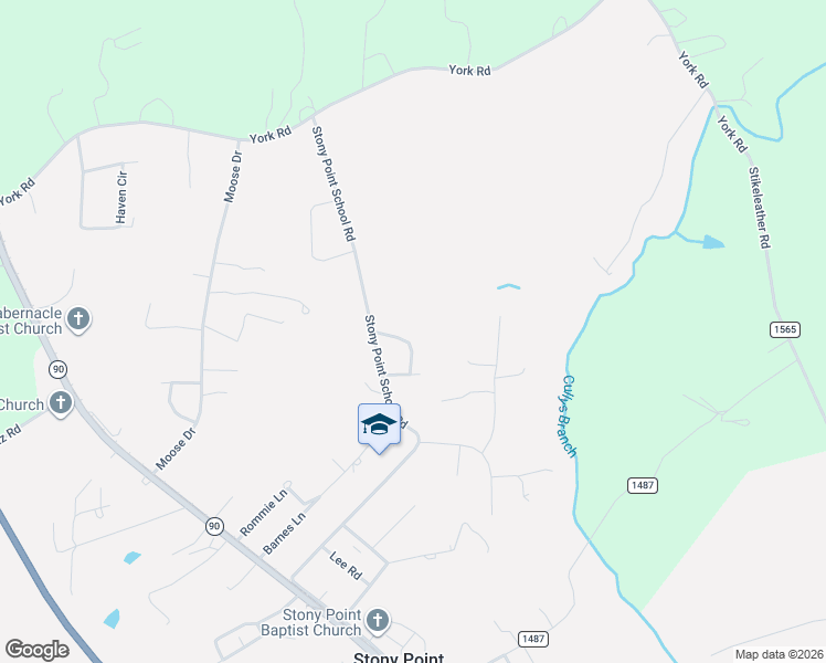 map of restaurants, bars, coffee shops, grocery stores, and more near 77 Meadowcreek Loop in Stony Point