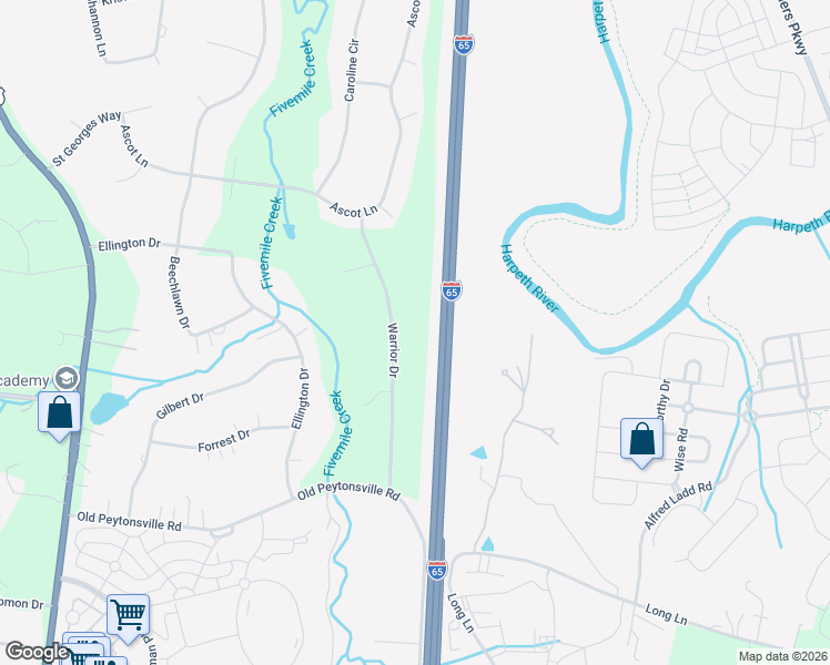 map of restaurants, bars, coffee shops, grocery stores, and more near 1134 Warrior Drive in Franklin