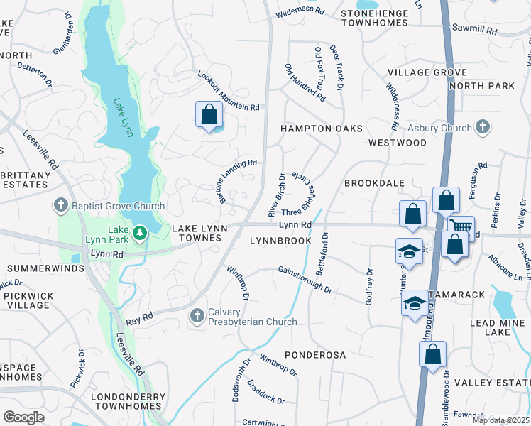 map of restaurants, bars, coffee shops, grocery stores, and more near 6905 River Birch Drive in Raleigh