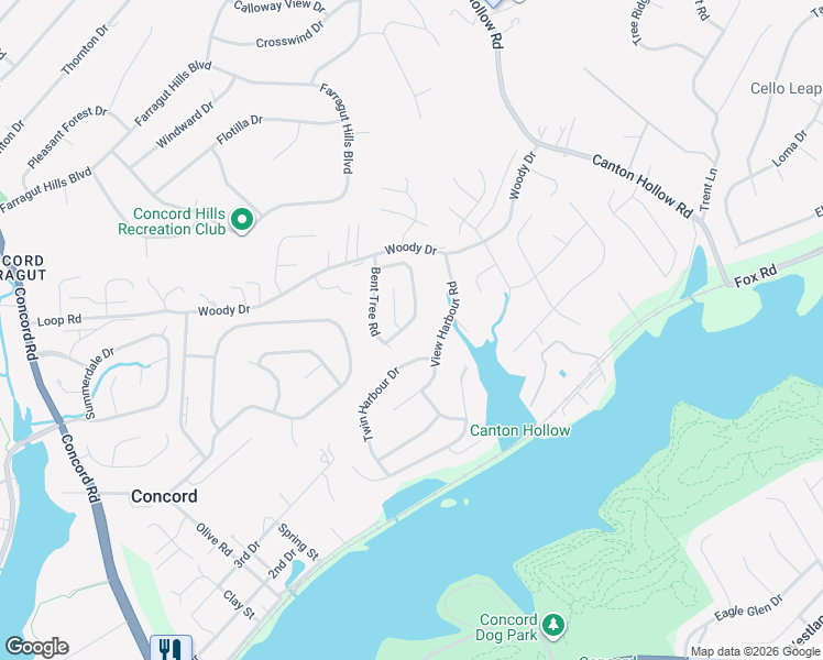 map of restaurants, bars, coffee shops, grocery stores, and more near 856 Smoke Creek Road in Knoxville