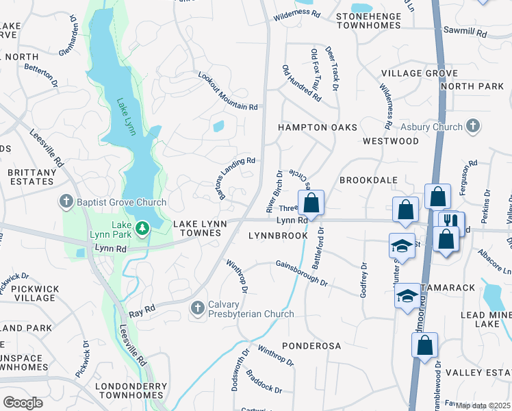 map of restaurants, bars, coffee shops, grocery stores, and more near 6909 River Birch Drive in Raleigh