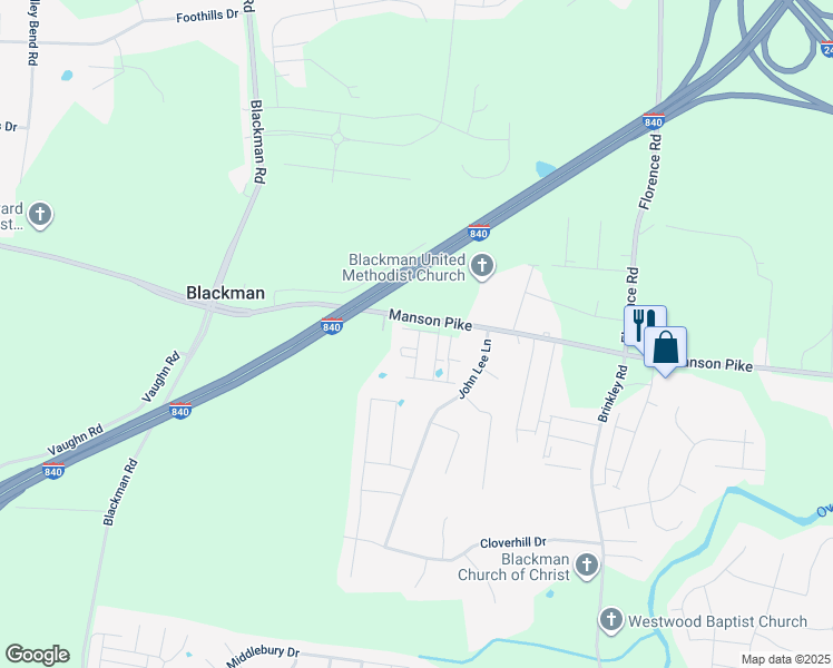 map of restaurants, bars, coffee shops, grocery stores, and more near in Murfreesboro