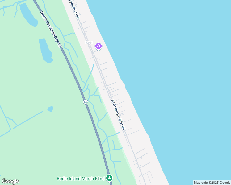 map of restaurants, bars, coffee shops, grocery stores, and more near 9329 South Old Oregon Inlet Road in Nags Head