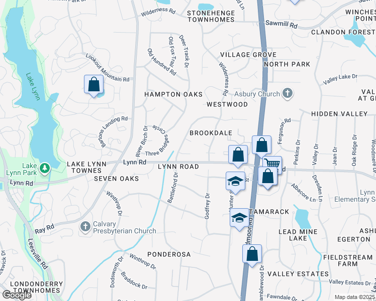 map of restaurants, bars, coffee shops, grocery stores, and more near 2612 Valley Woods Court in Raleigh