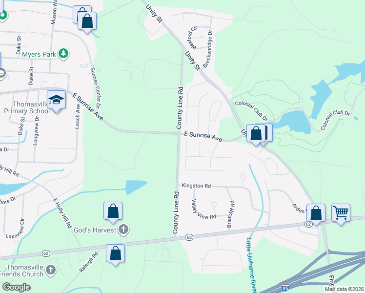 map of restaurants, bars, coffee shops, grocery stores, and more near 6970 Texas Boulevard in Trinity
