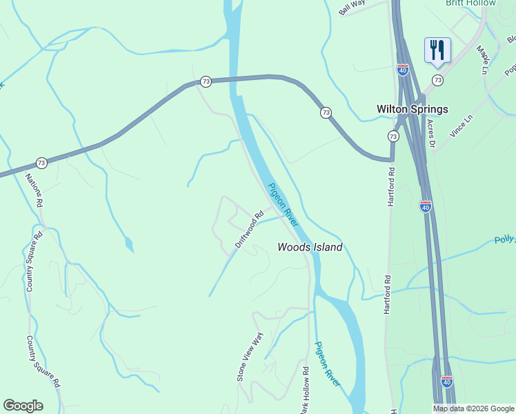 map of restaurants, bars, coffee shops, grocery stores, and more near 492 Driftwood Rd in Cosby