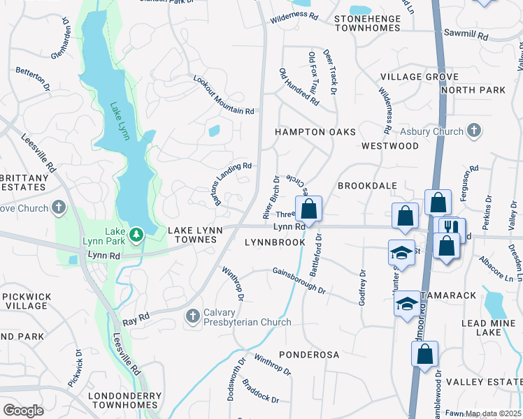 map of restaurants, bars, coffee shops, grocery stores, and more near 6909 River Birch Drive in Raleigh