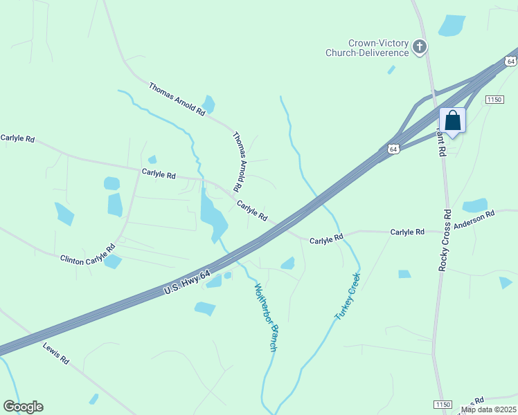 map of restaurants, bars, coffee shops, grocery stores, and more near 687 Carlyle Road in Zebulon