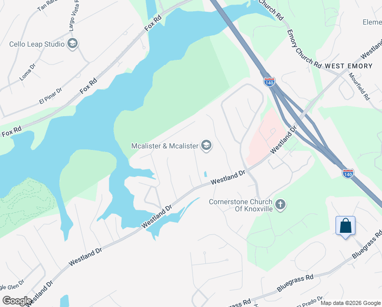 map of restaurants, bars, coffee shops, grocery stores, and more near 931 Andover View Lane in Knoxville