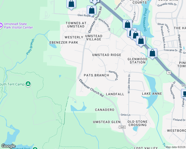 map of restaurants, bars, coffee shops, grocery stores, and more near 7303 Pat's Branch Drive in Raleigh