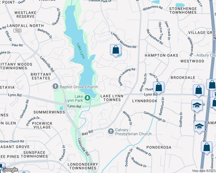 map of restaurants, bars, coffee shops, grocery stores, and more near 6933 Springcreek Cove in Raleigh