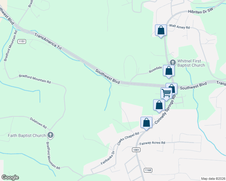 map of restaurants, bars, coffee shops, grocery stores, and more near 2437 S Rosedale Dr in Lenoir