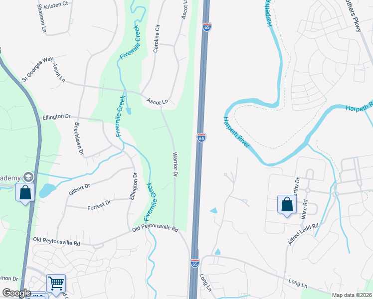 map of restaurants, bars, coffee shops, grocery stores, and more near 1134 Warrior Drive in Franklin